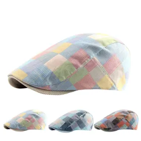 Royal Multicolor Plaid Flat Cap