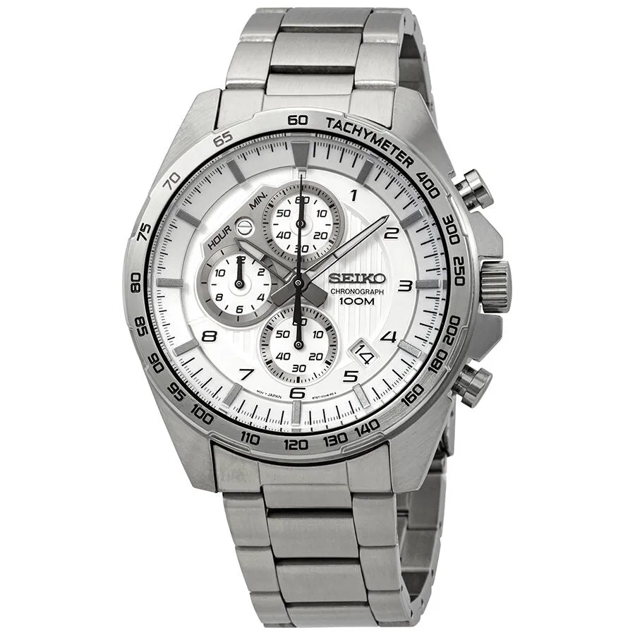 Seiko Chronograph Silver Dial Stainless Steel Men's Watch SSB317P1