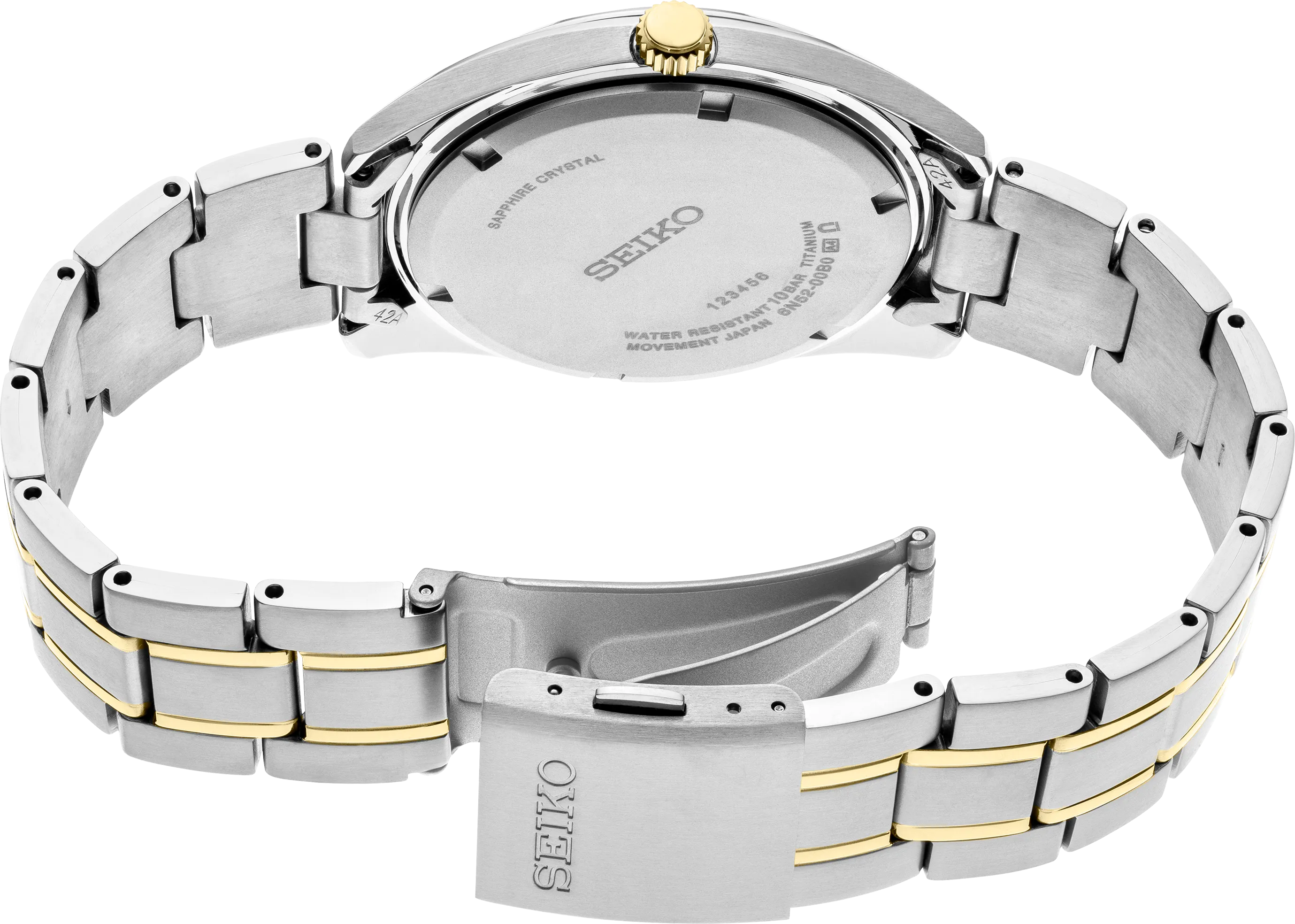 SEIKO Men's Titanium Two-Tone Green Dial Watch SUR377