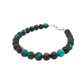 Shattuckite gemstone bracelet , beaded bracelet, Jewelry
