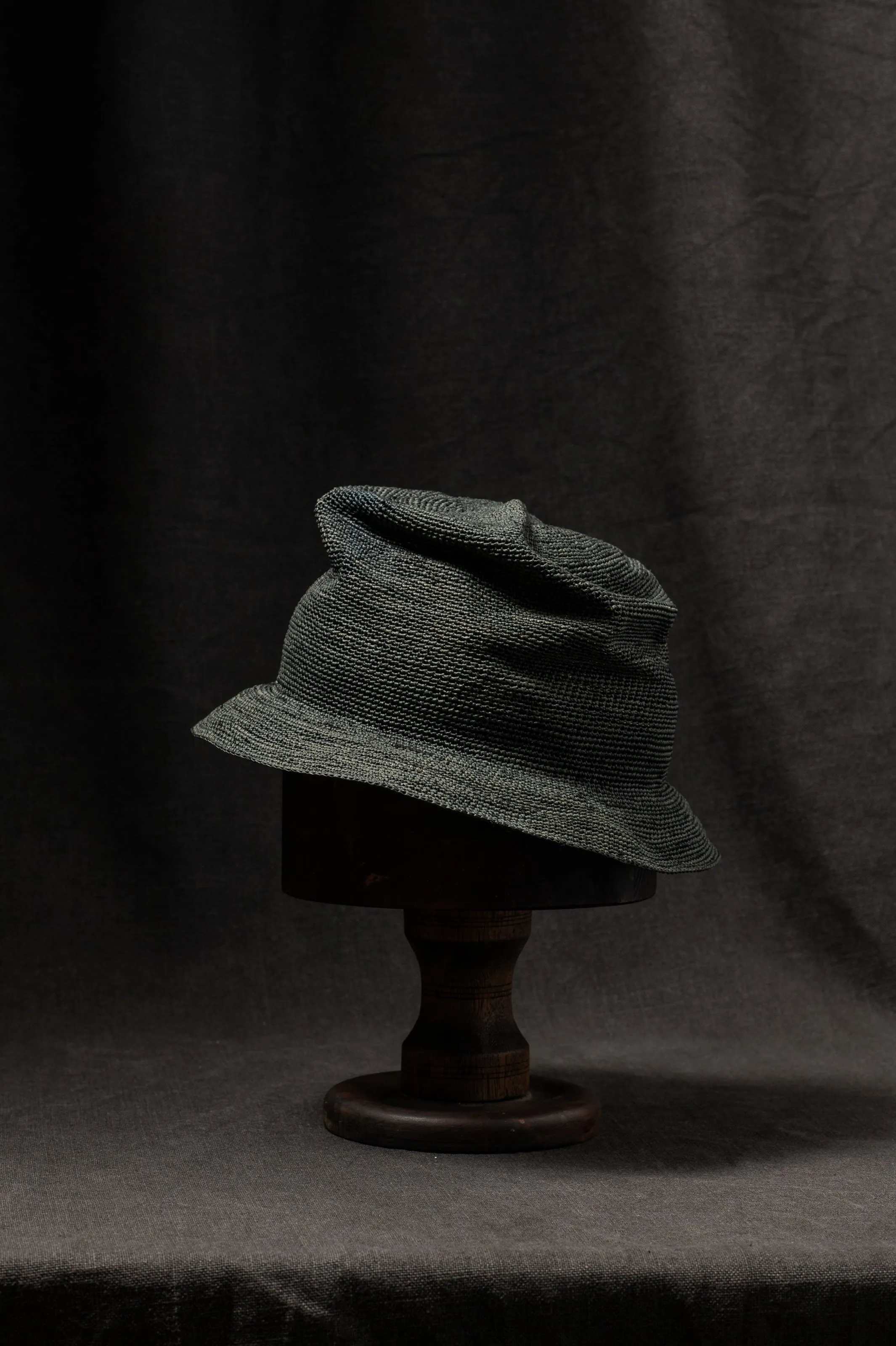 SHPVDS005 Crocheted Toquilla Straw Hat Petrol (One Size)