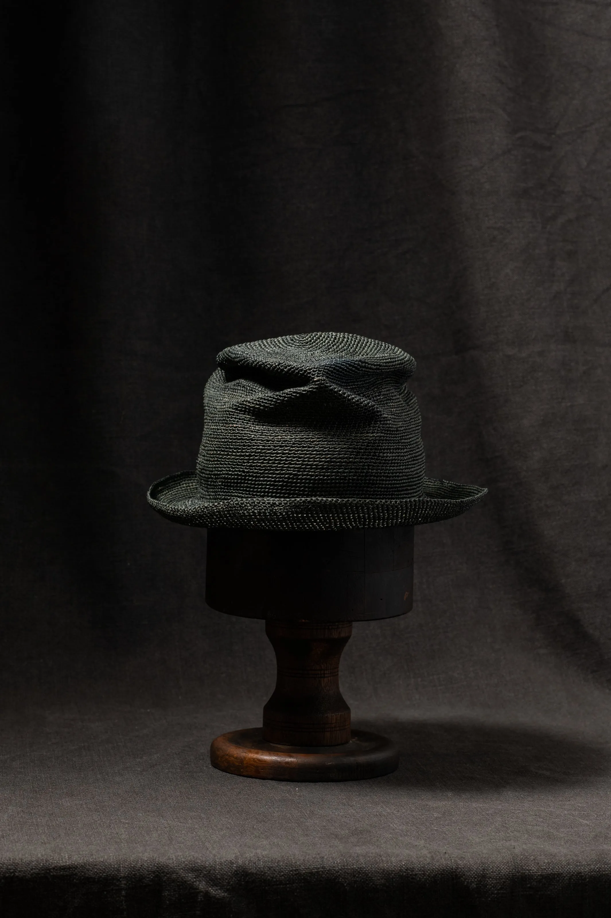 SHPVDS005 Crocheted Toquilla Straw Hat Petrol (One Size)