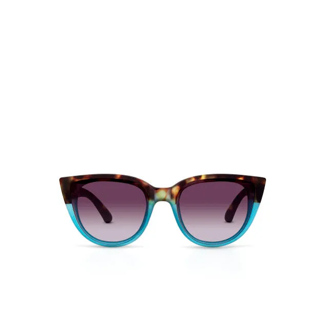 SILVIA CAT EYE SUNGLASSES - Havana Blue