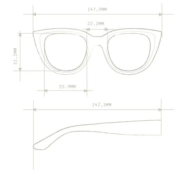 SILVIA CAT EYE SUNGLASSES - Havana Blue