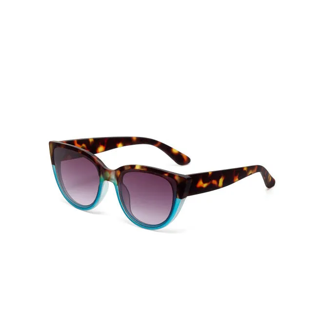 SILVIA CAT EYE SUNGLASSES - Havana Blue