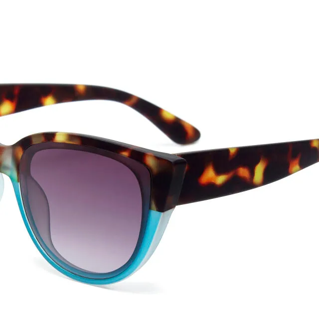 SILVIA CAT EYE SUNGLASSES - Havana Blue
