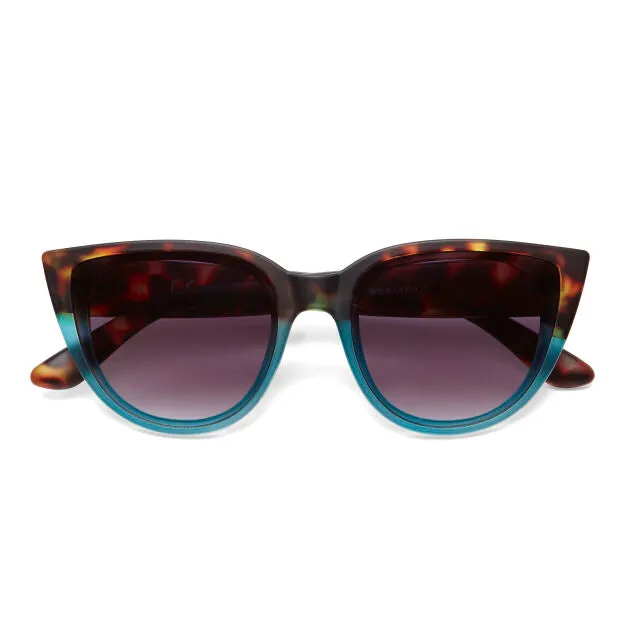 SILVIA CAT EYE SUNGLASSES - Havana Blue
