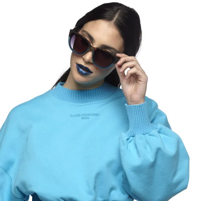 SILVIA CAT EYE SUNGLASSES - Havana Blue