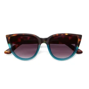 SILVIA CAT EYE SUNGLASSES - Havana Blue