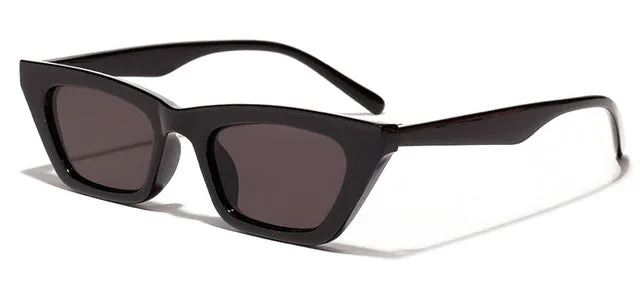 Square Gradient Thick Frame Retro Cat Eye Sunglasses