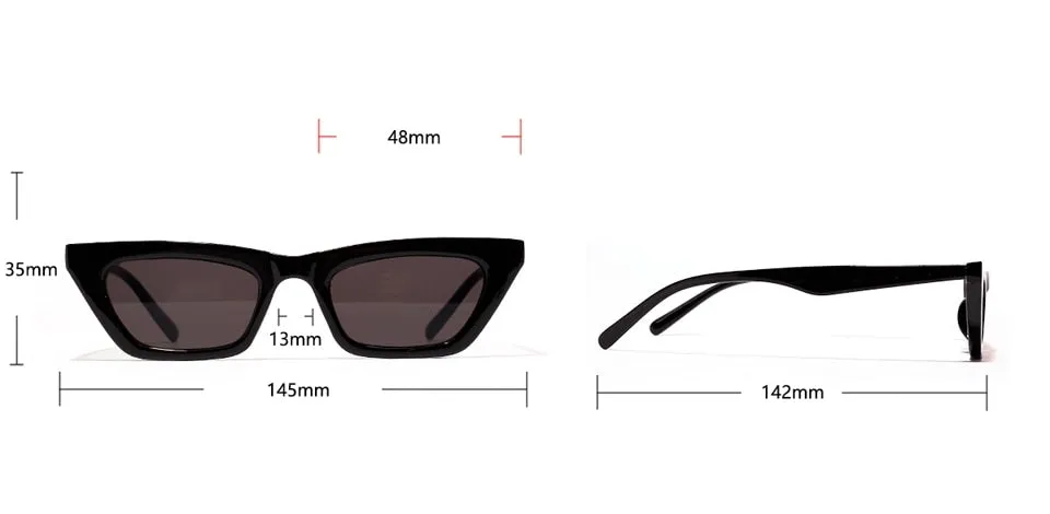 Square Gradient Thick Frame Retro Cat Eye Sunglasses
