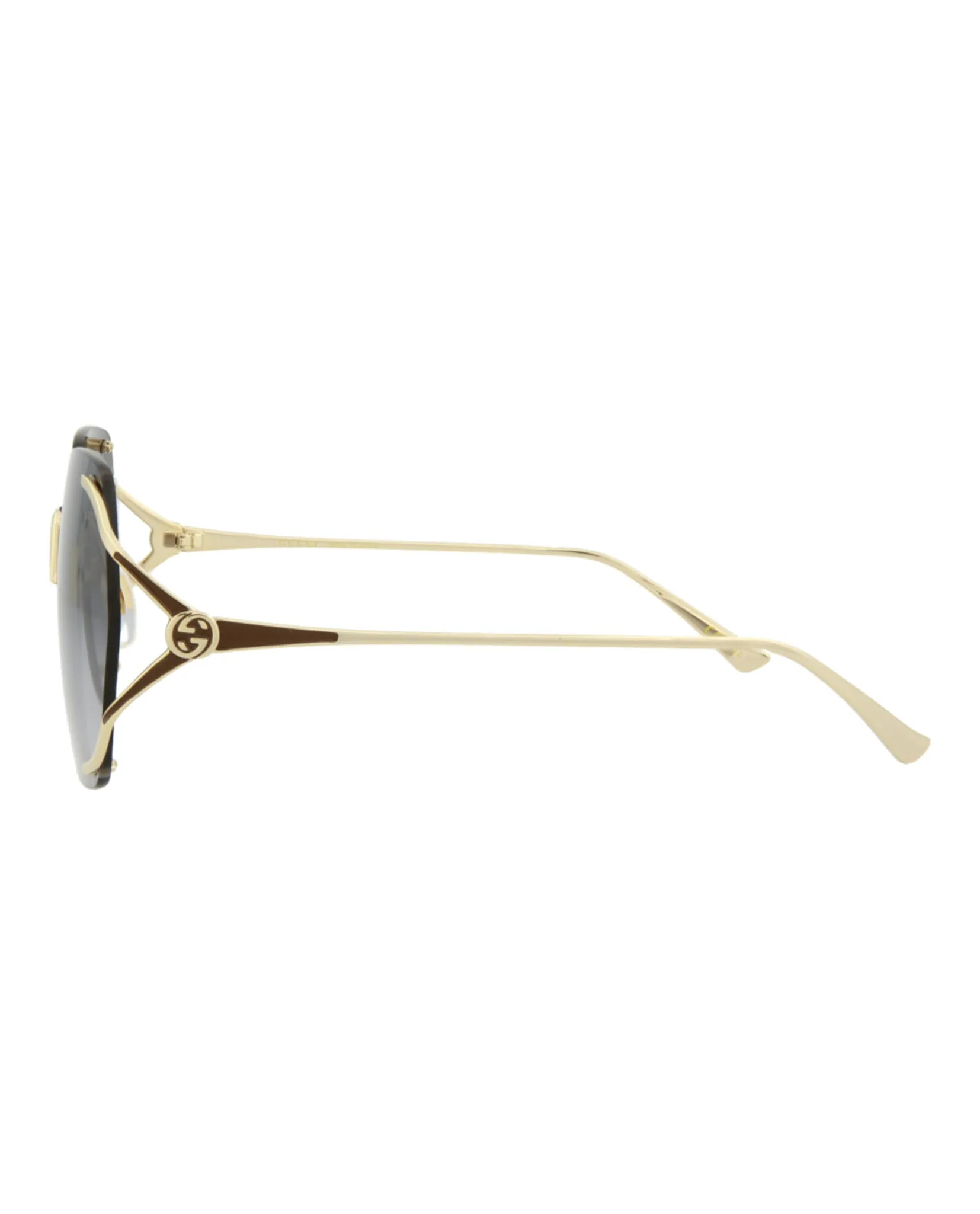 Square-Metal Frame Sunglasses