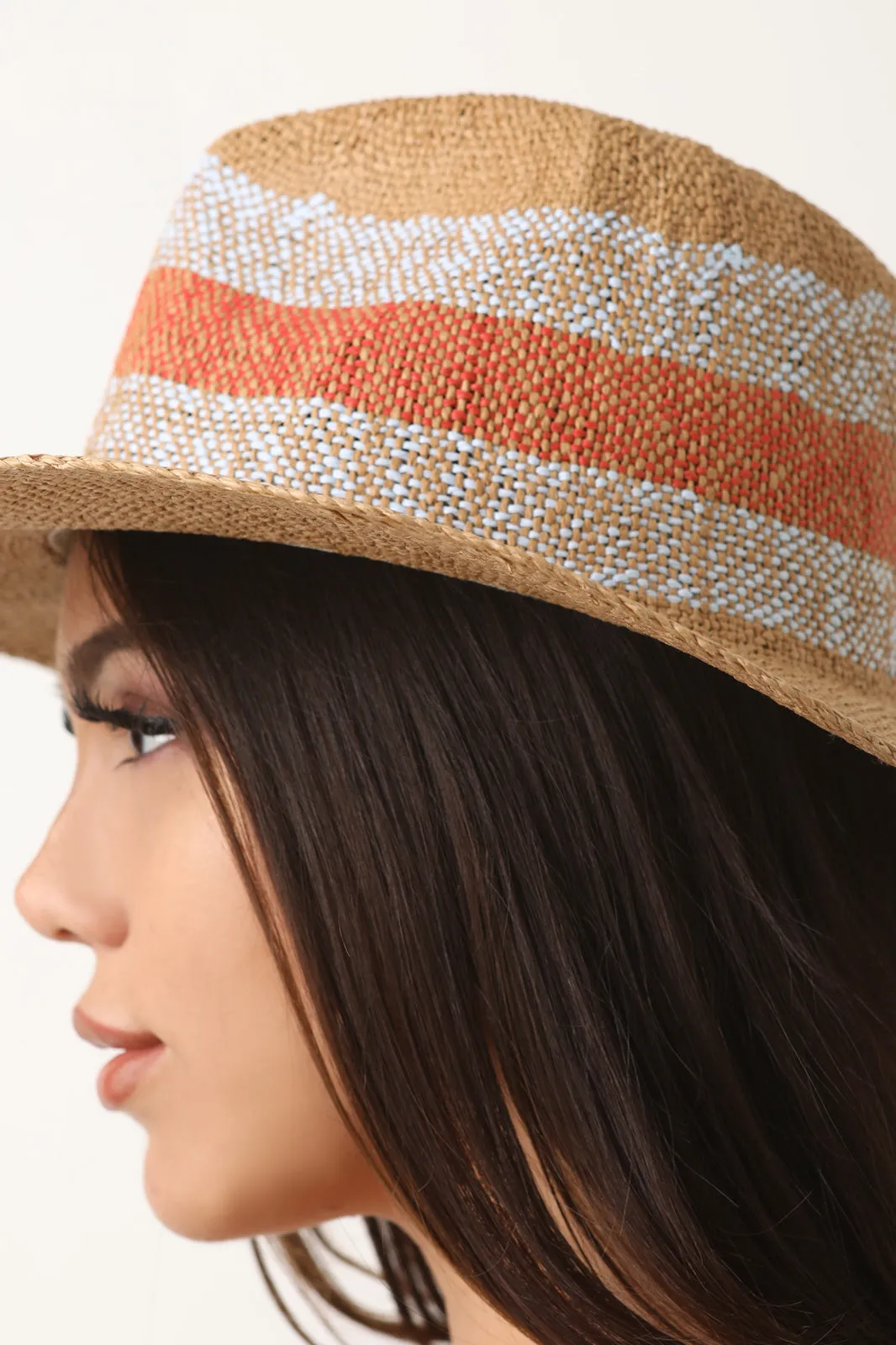 Striped Panama Straw Hat