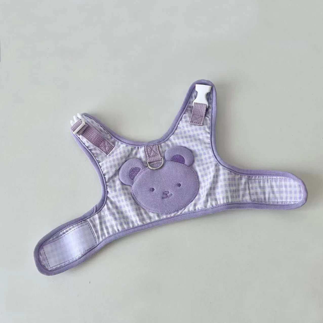 Sweet Plaid Bear Dog Harness&Leash