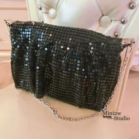 Tassel Sequins Flip Fold Hand Holding Dinner Bag Banquet Waist Bag Women's Messenger Bag Hand Carrying Shoulder Women's Bag Handbag
