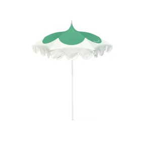 the SCALLOPED PETAL Market Umbrella in Topiary