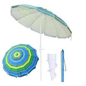 TheLAShop 7ft Tilt Beach Umbrella with Anchor 12-Rib