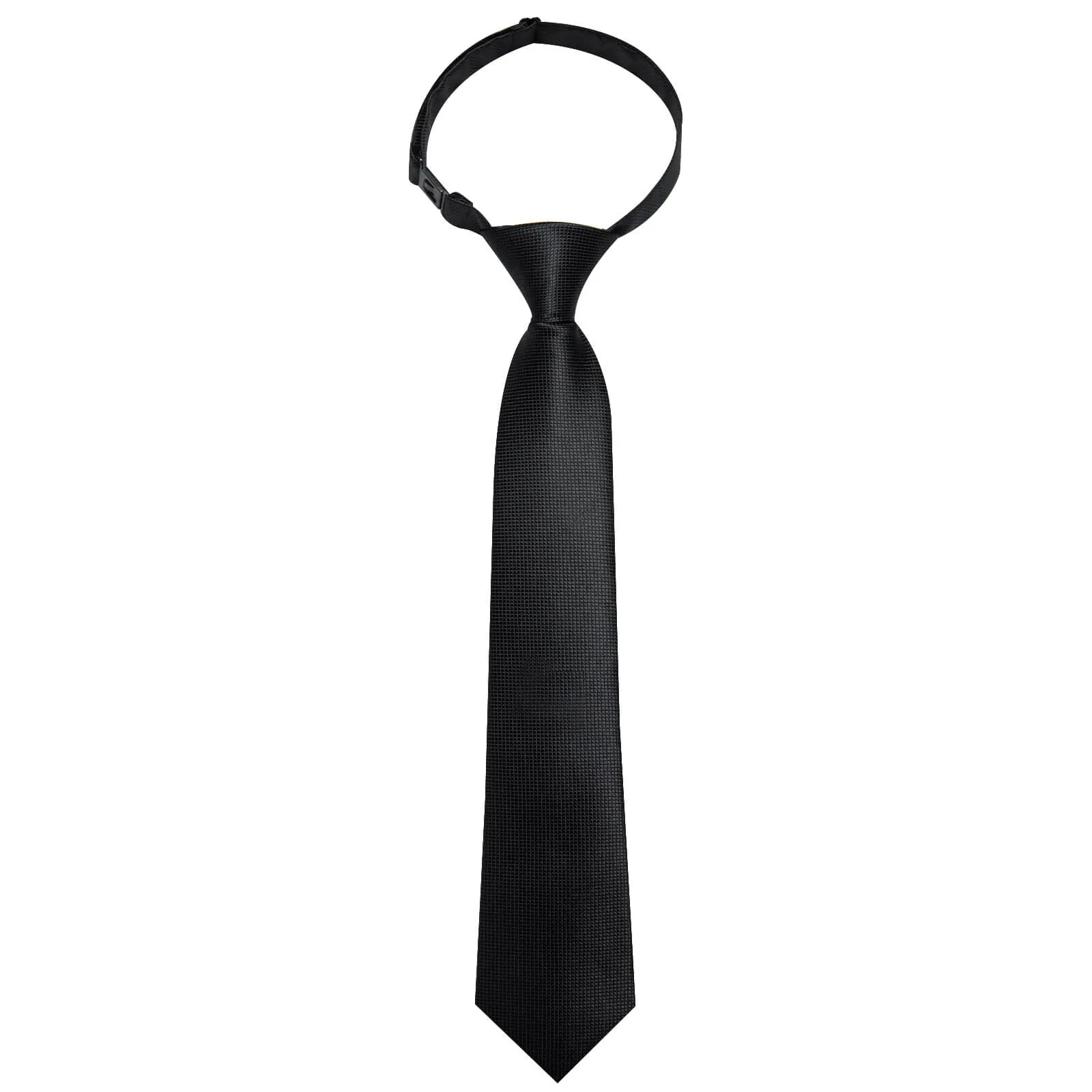 Ties2you Kids Tie Midnight Black Plaid Silk Tie Pocket Square Cufflinks Set