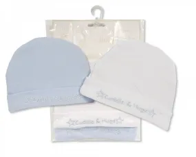 Tiny Baby Premature Baby Boys Hats 2-Pack - Cuddle & Hugs