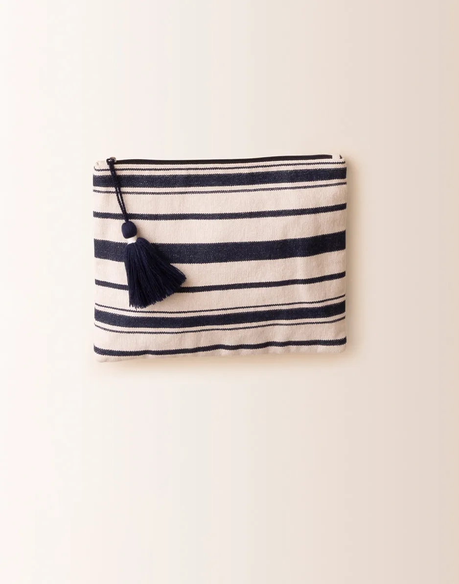 Treasure Clutch: Navy Beach Stripe