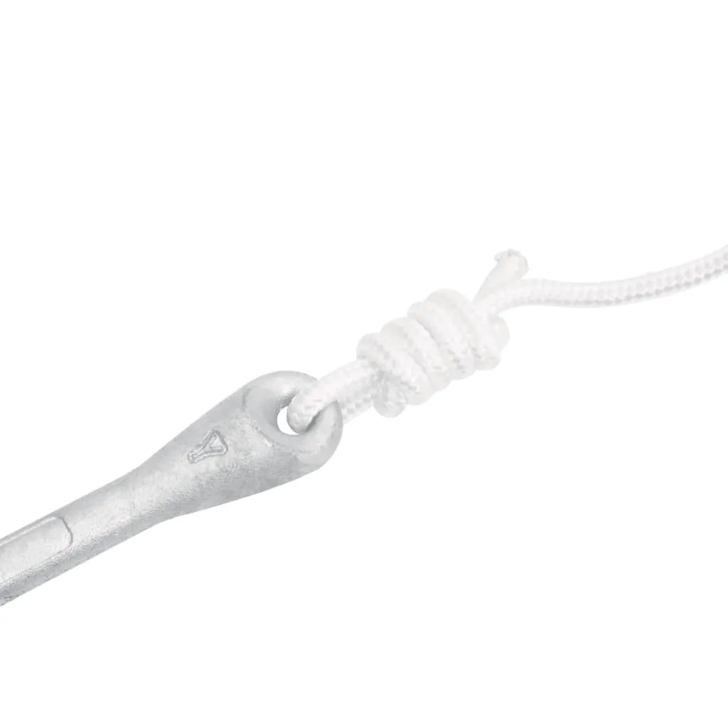 vidaXL Folding Anchor with Rope Silver 2.5 kg Malleable Iron
