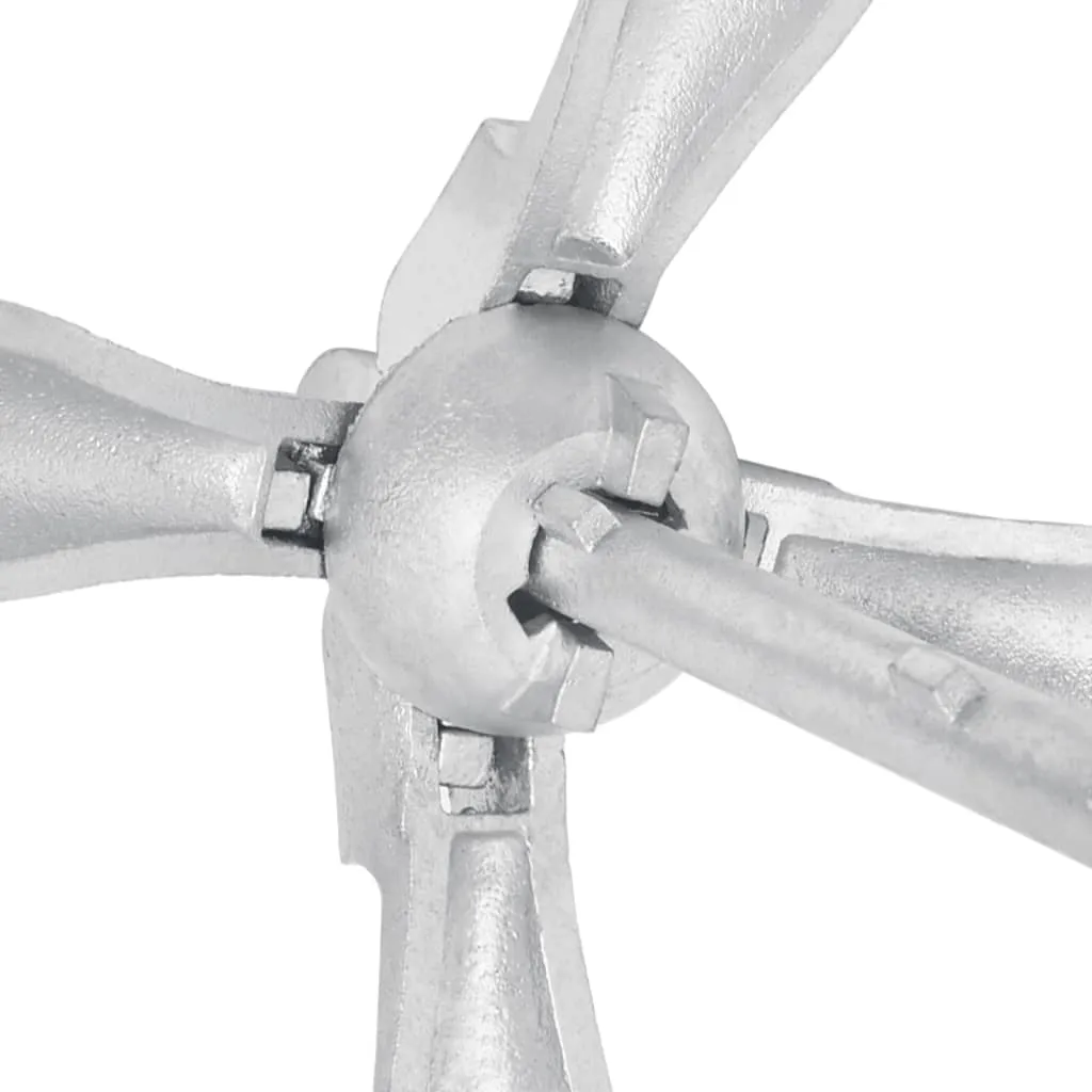 vidaXL Folding Anchor with Rope Silver 2.5 kg Malleable Iron
