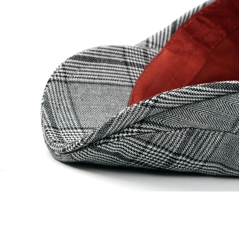 Watford Plaid Cotton Flat Cap