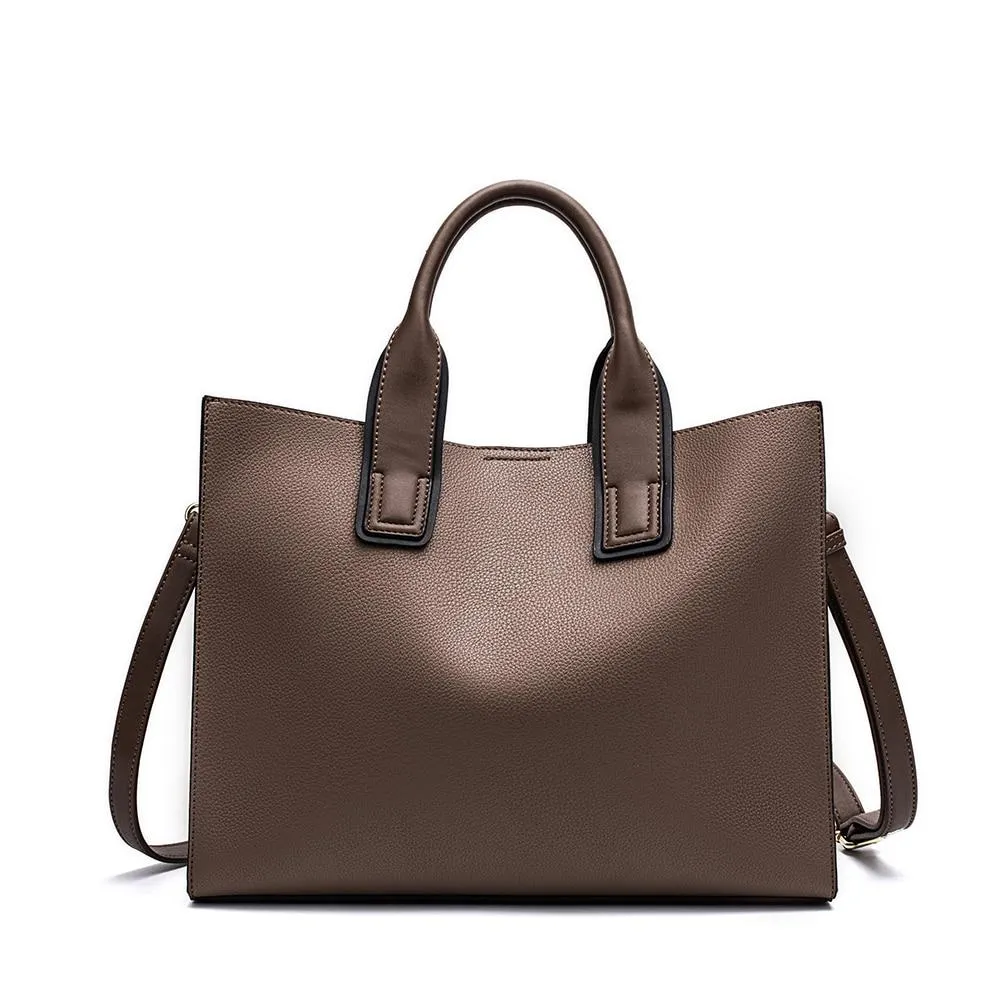 Women Leather Handbags Casual Brown Tote Crossbody Bag TOP handle tote Wallet fashion Clutch Vintage