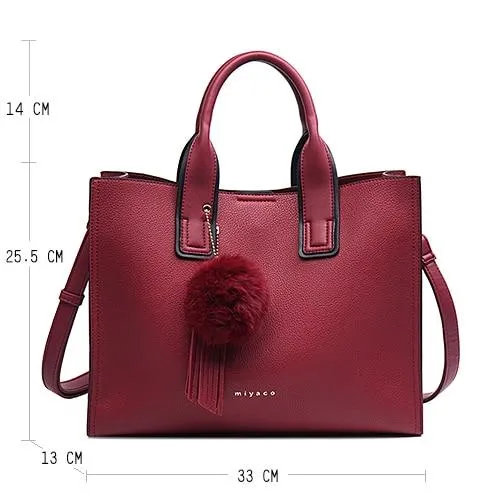 Women Leather Handbags Casual Brown Tote Crossbody Bag TOP handle tote Wallet fashion Clutch Vintage