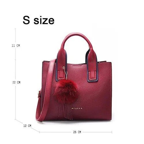 Women Leather Handbags Casual Brown Tote Crossbody Bag TOP handle tote Wallet fashion Clutch Vintage