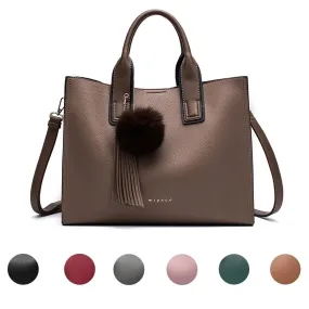 Women Leather Handbags Casual Brown Tote Crossbody Bag TOP handle tote Wallet fashion Clutch Vintage