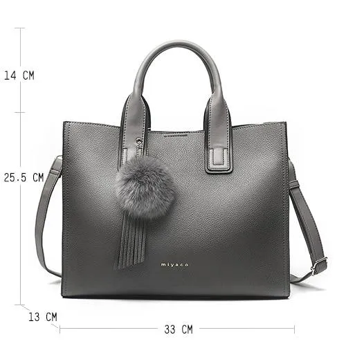 Women Leather Handbags Casual Brown Tote Crossbody Bag TOP handle tote Wallet fashion Clutch Vintage
