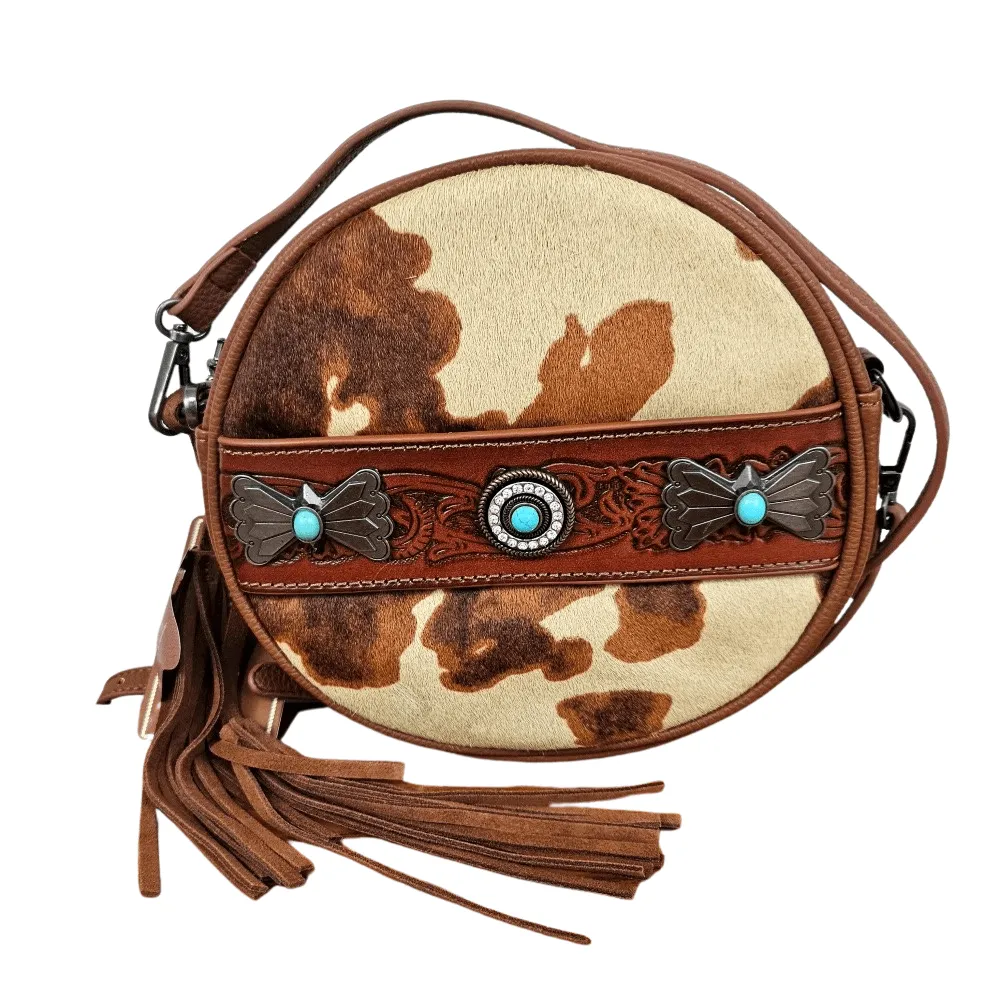 Wrangler Hair on Circle Western Crossbody Bag