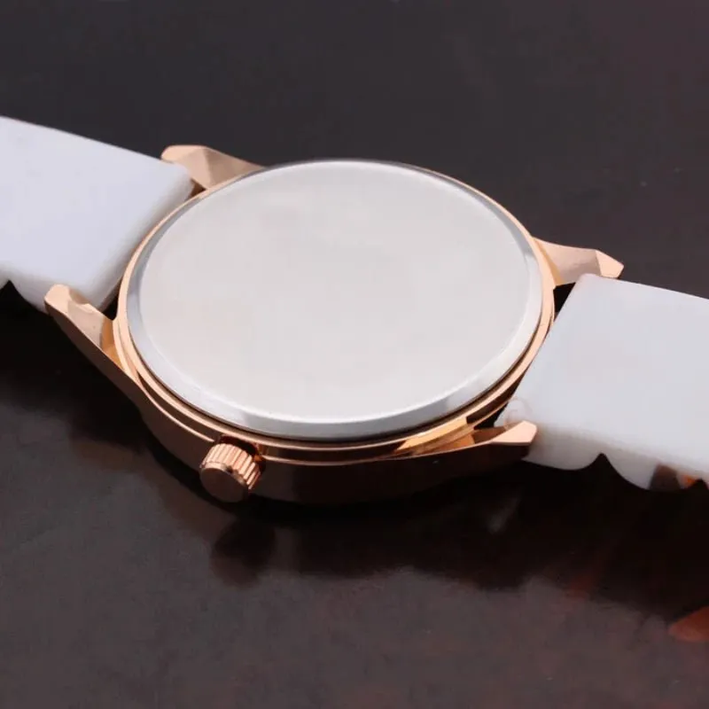 WristWatches Silicone Girl Flower Causal Watch Quartz Printed Women OR Women's Leather Watch Straps Light Up Watches for Women