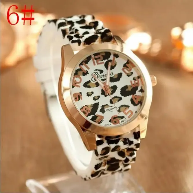 WristWatches Silicone Girl Flower Causal Watch Quartz Printed Women OR Women's Leather Watch Straps Light Up Watches for Women