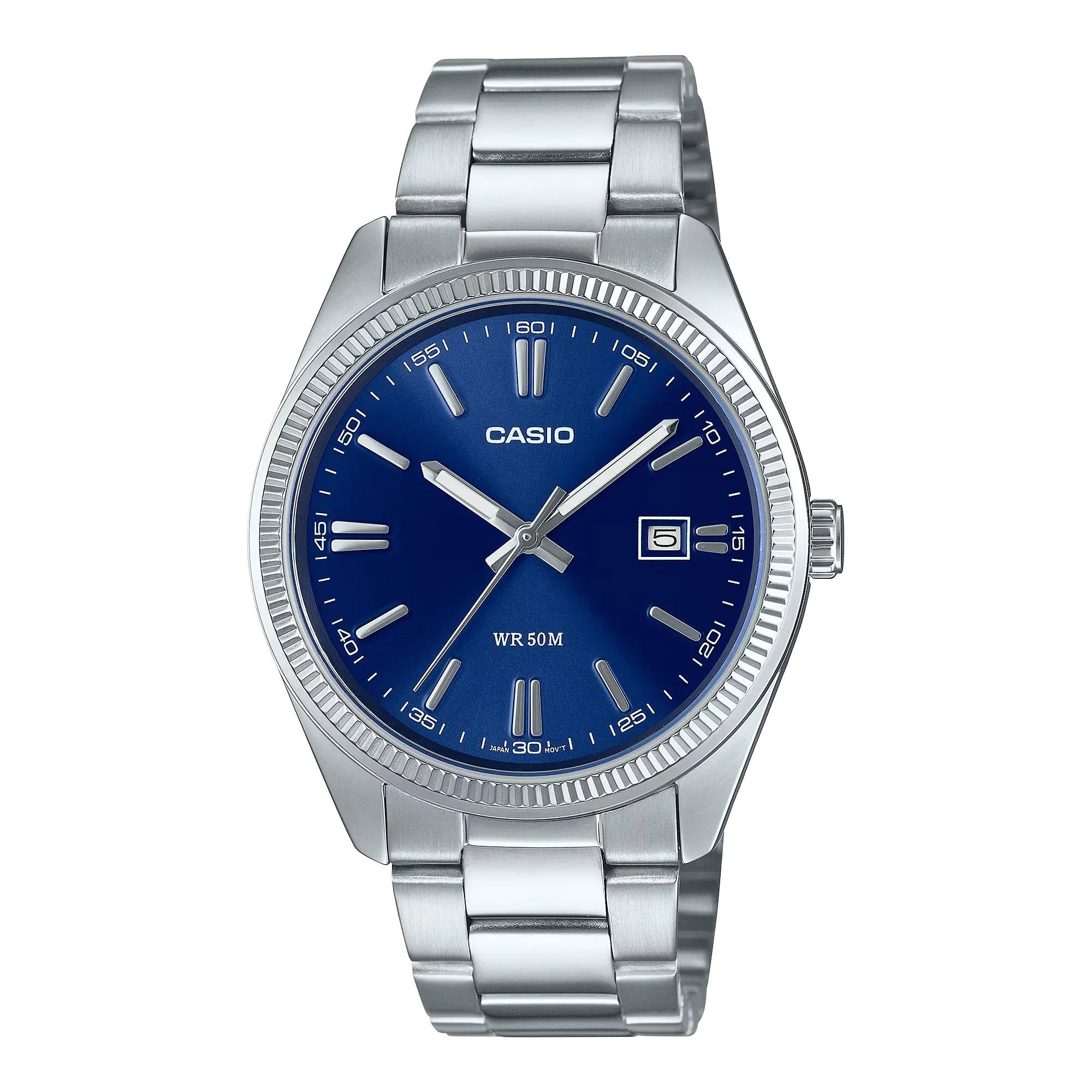 WW0259 Casio Enticer Date Silver Chain Watch MTP-1302D-2AVDF