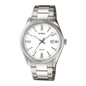 WW1424 Casio Enticer Date Silver Chain Watch MTP-1302D-7A1VDF
