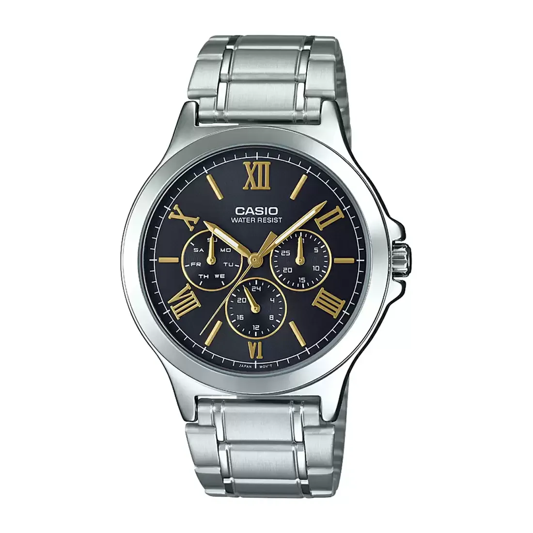 WW1927 Casio Enticer Multifunction Silver Chain Watch MTP-V300D-1A2UDF