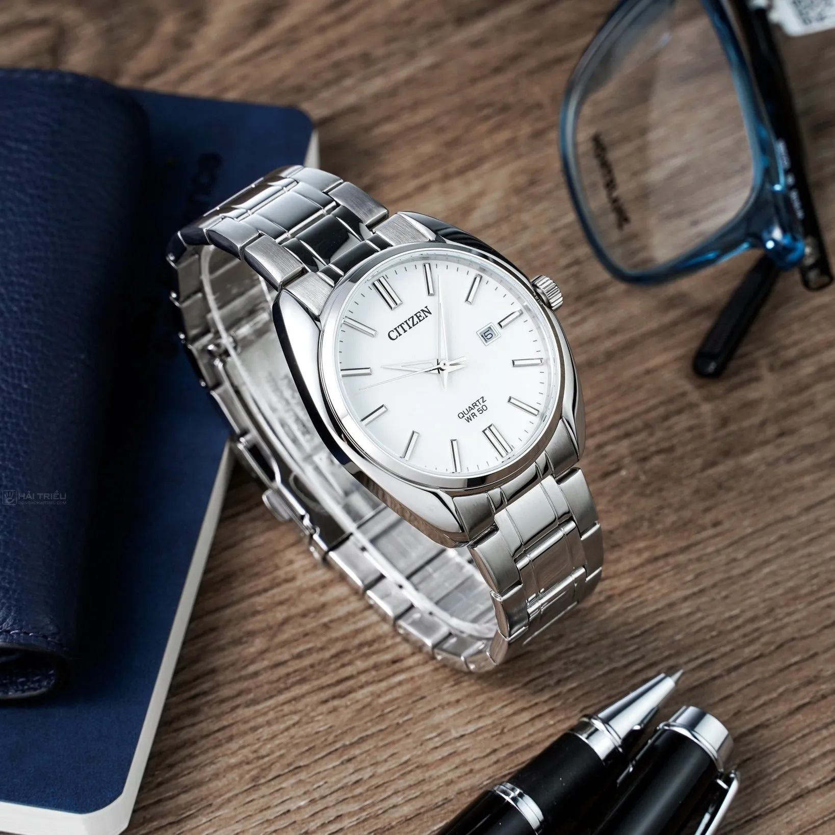 WW2073 Citizen Dress Date Stainless Steel Silver Chain Watch BI5100-58A