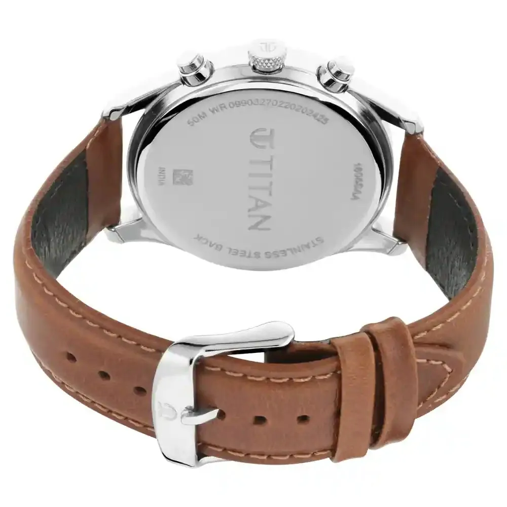 WW2151 Titan Workwear Multifunction Silver Leather Belt Watch 1805SL04