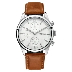 WW2151 Titan Workwear Multifunction Silver Leather Belt Watch 1805SL04