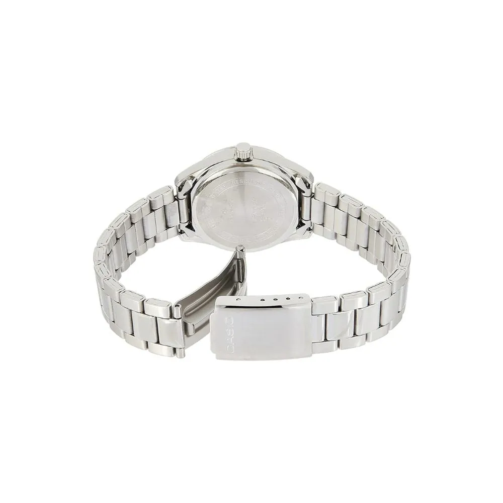 WW2337 Casio Enticer Date Ladies Silver Chain Watch LTP-1302D-1B3VDF