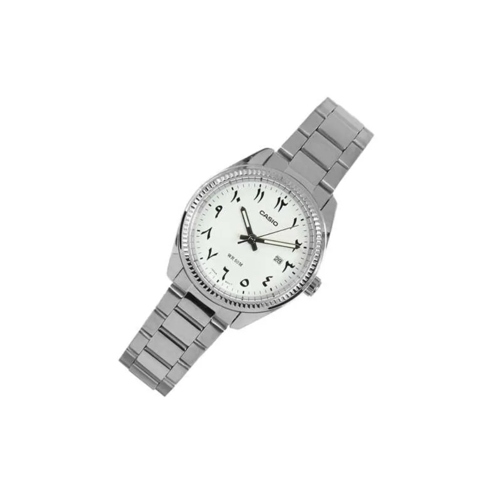 WW2340 Casio Enticer Date Ladies Silver Chain Watch LTP-1302D-7A3VDF