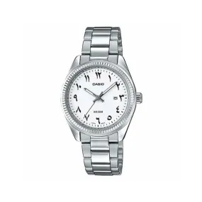 WW2340 Casio Enticer Date Ladies Silver Chain Watch LTP-1302D-7A3VDF