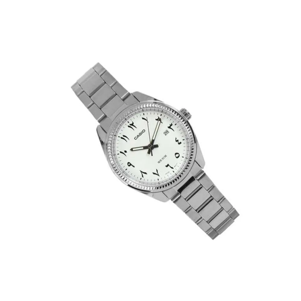 WW2340 Casio Enticer Date Ladies Silver Chain Watch LTP-1302D-7A3VDF
