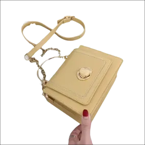 Yellow Leather Crossbody Bag Versatile Elegance