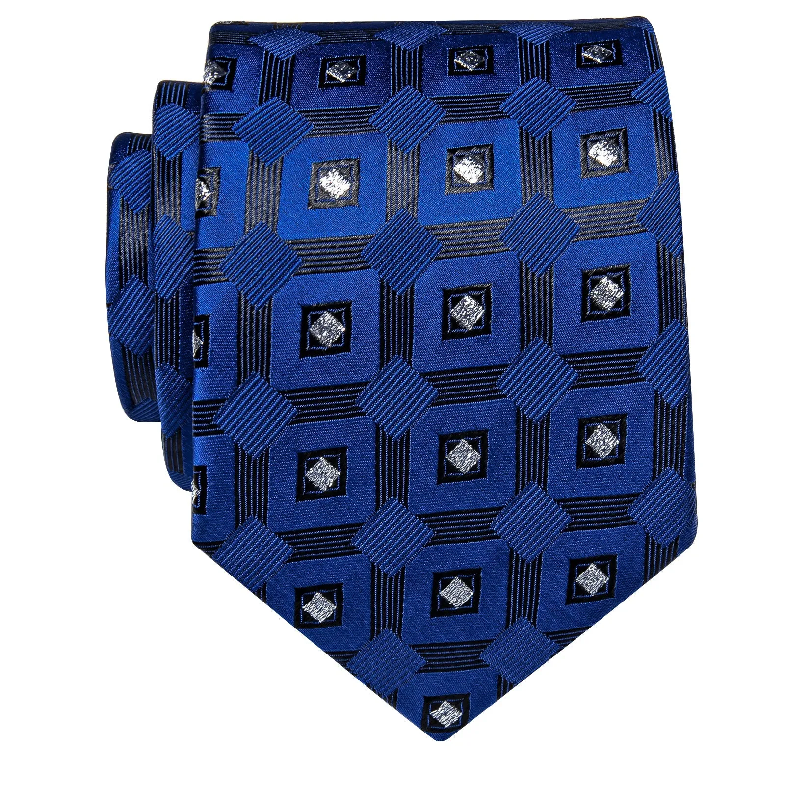 YourTies $9.99 Blue Tie Fashion Sliver Blue Plaid Silk Necktie Formal