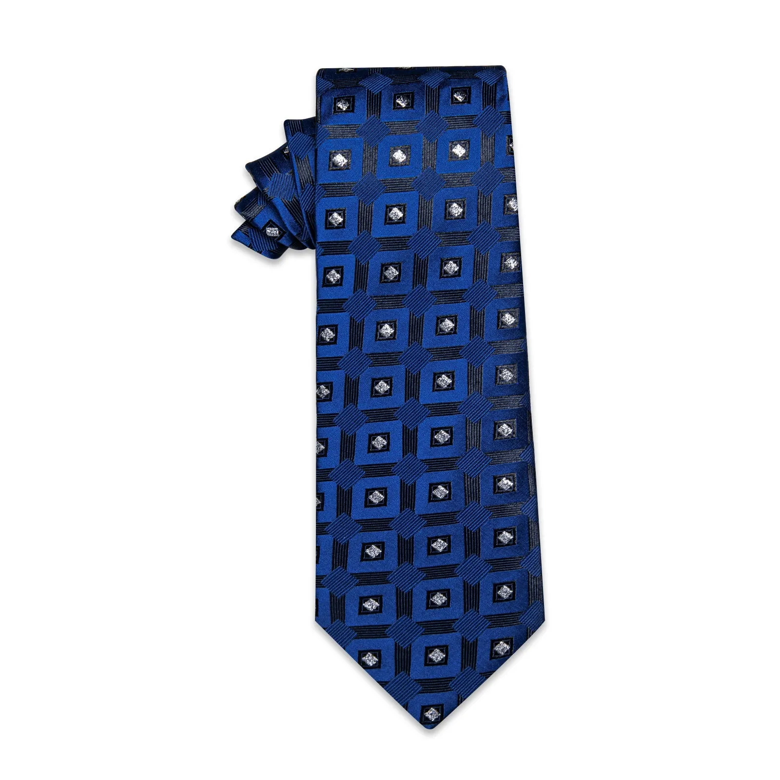 YourTies $9.99 Blue Tie Fashion Sliver Blue Plaid Silk Necktie Formal