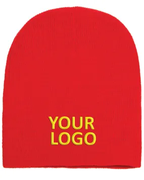 Yupoong Customized Knit Beanies, Red